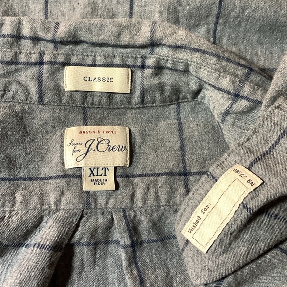 J.CREW-men’s gray plaid cotton ‘CLASSIC’ fit BRUSHED TWILL long sleeve shirt - Picture 5 of 10